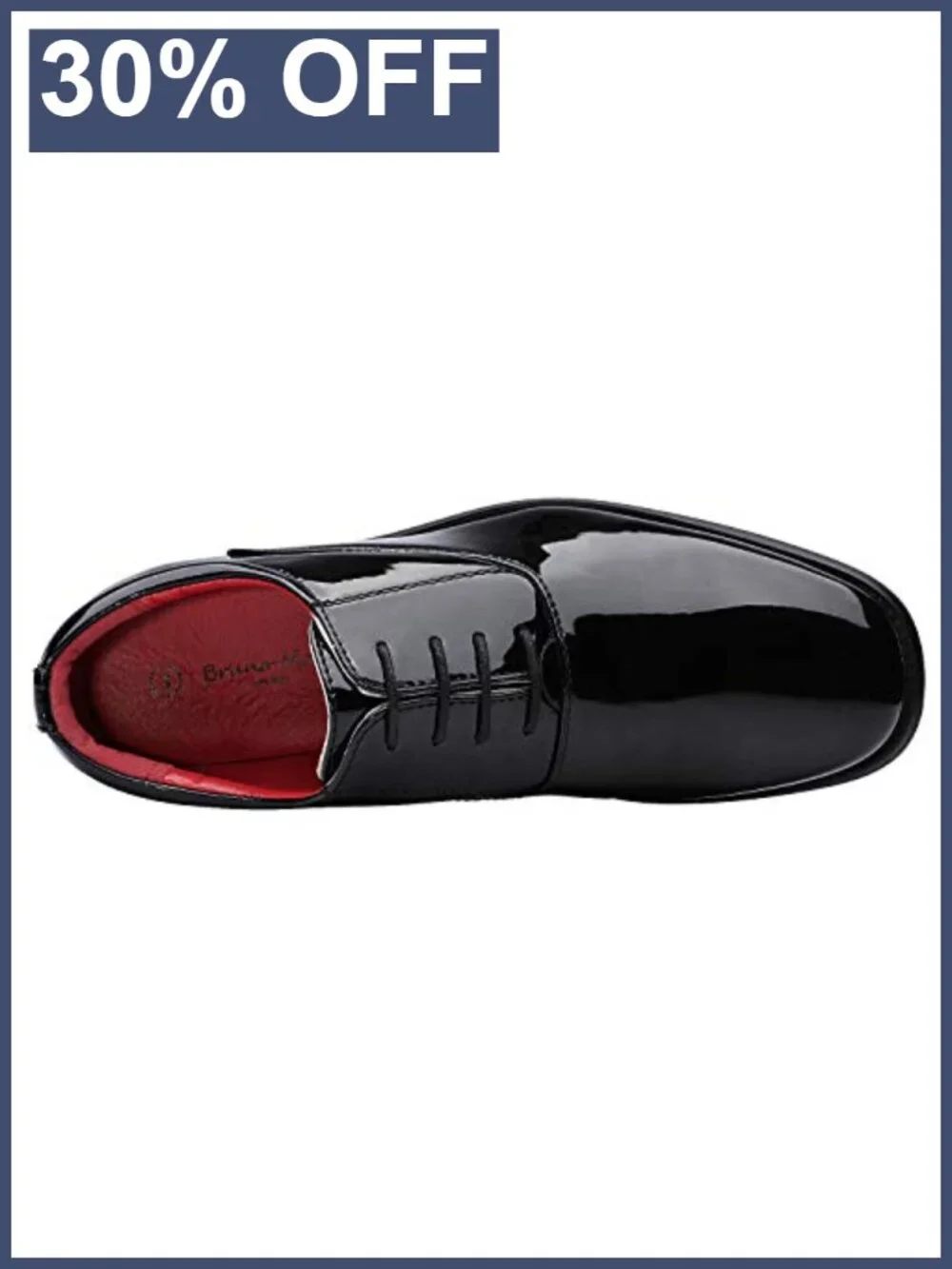 Faux Patent Leather Tuxedo Dress Shoes, Lace-Up Oxfords for Men